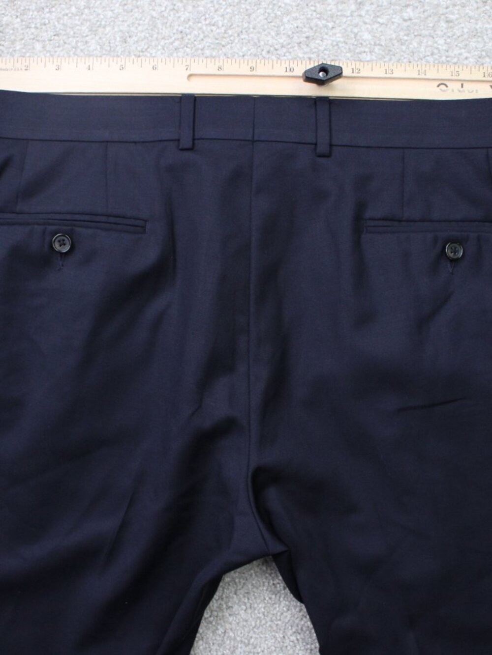 LAUREN Ralph Lauren Pants Mens 34x30 Blue Natural Stretch 100% Wool Pleated - Picture 6 of 11